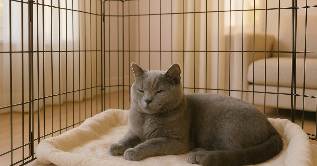 猫をサークルに慣らす7日間の手順