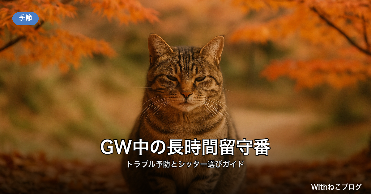 GWの猫の長時間留守番ガイド｜リスク対策と対応日数、ペットシッター選び・ホテル比較、出発前チェックリスト
