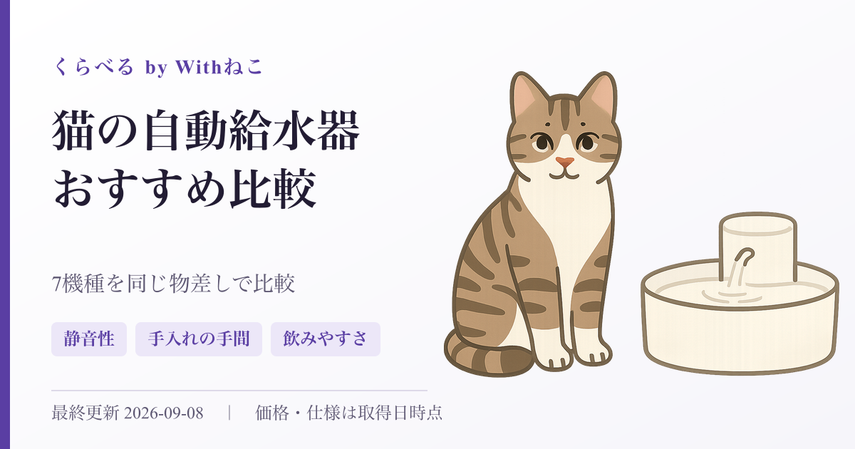 猫の自動給水器 おすすめ比較のアイキャッチ