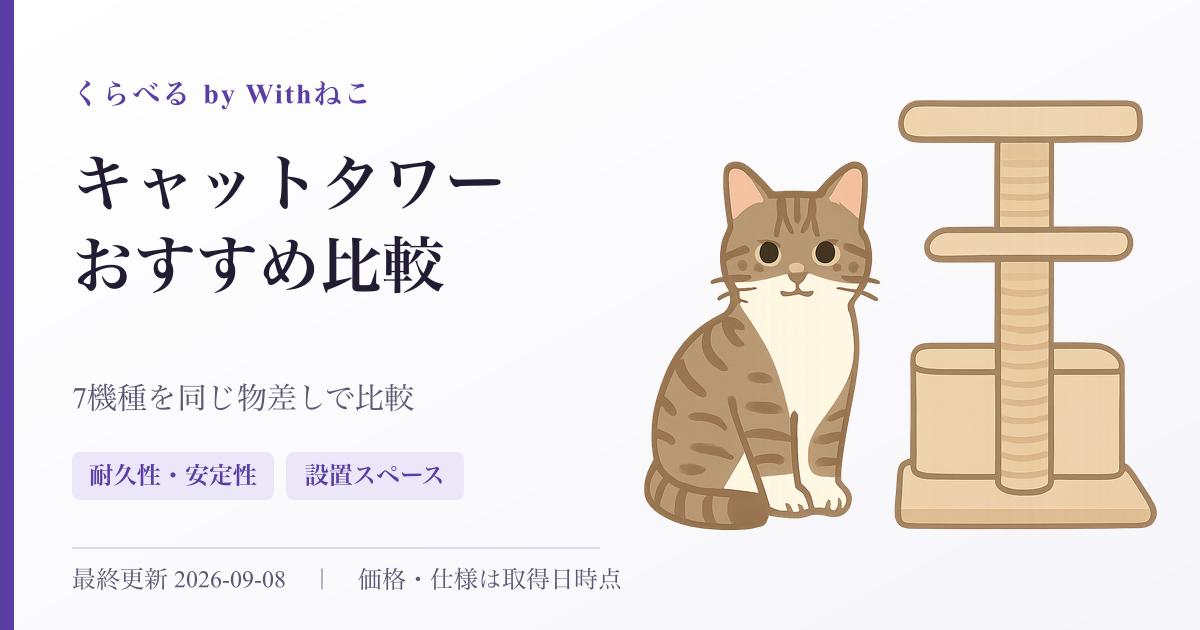 猫用キャットタワー おすすめ比較のアイキャッチ
